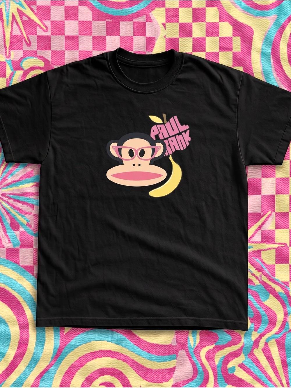 Retro Paul Frank Julius the Monkey Graphic Tee - Black Classic Fit Cotton T-Shir